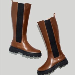 Madewell NIB New The Poppy Tall Lugsole Boot in Stable 6 Brown
